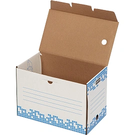 Короб архивный из гофрокартона Attache Selection 251x202x355 мм с вырубкой синий до 2000 листов