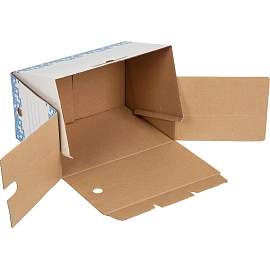 Короб архивный из гофрокартона Attache Selection 251x202x355 мм с вырубкой синий до 2000 листов