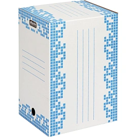 Короб архивный из гофрокартона Attache Selection 251x202x355 мм с вырубкой синий до 2000 листов