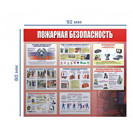 Информационный стенд-плакат Пожарная безопасность (920x800 мм)