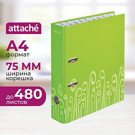 Папка-регистратор Attache Fantasy 75 мм зеленая ламинированный картон/бумага