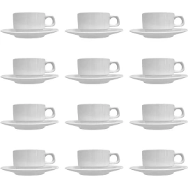 Чайная пара 170 мл Штабелируемая Белая 12шт/уп