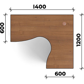 Стол эргономичный Easy to lead Easy One 143-24,112 правый (орех, 1400х1200х740 мм)