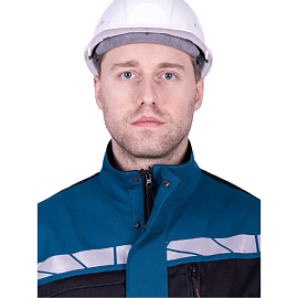 Куртка рабочая летняя мужская Стронг с СОП бирюзовая/чёрная (размер 60-62, рост 170-176)