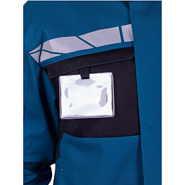 Куртка рабочая летняя мужская Стронг с СОП бирюзовая/чёрная (размер 60-62, рост 170-176)