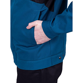 Куртка рабочая летняя мужская Стронг с СОП бирюзовая/чёрная (размер 60-62, рост 170-176)