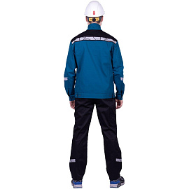 Куртка рабочая летняя мужская Стронг с СОП бирюзовая/чёрная (размер 60-62, рост 182-188)