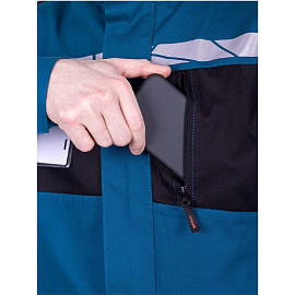 Куртка рабочая летняя мужская Стронг с СОП бирюзовая/чёрная (размер 60-62, рост 182-188)