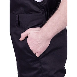 Полукомбинезон рабочий летний мужской Стронг с СОП чёрный (размер 44-46, рост 170-176)