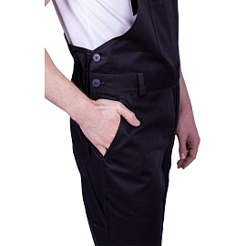 Полукомбинезон рабочий летний мужской Стронг с СОП чёрный (размер 52-54, рост 182-188)