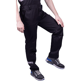 Полукомбинезон рабочий летний мужской Стронг с СОП чёрный (размер 52-54, рост 182-188)