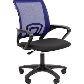 Кресло офисное Easy Chair 304LT N синее/черное (сетка/ткань, пластик)