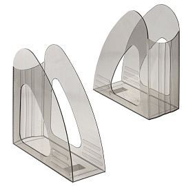 Лоток вертикальный для бумаг BRAUBERG "Delta", 240х90х240 мм, тонированный серый, 237241 фото Лоток вертикальный для бумаг BRAUBERG "Delta", 240х90х240 мм, тонированный серый, 237241