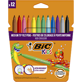 Фломастеры Bic Kid Couleur 12 цветов для маленьких детей (вентилируемые колпачки) фото Фломастеры Bic Kid Couleur 12 цветов для маленьких детей (вентилируемые колпачки)