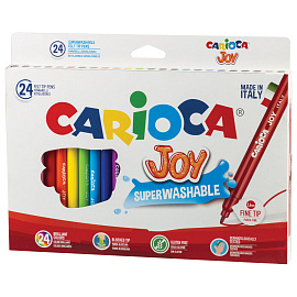 Фломастеры Carioca Joy 24 цвета с вентилируемыми колпачками смываемые
