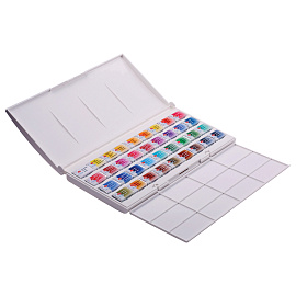 Краски акварельные Белые ночи набор 36 цветов по 2.5 мл в кюветах с палитрой