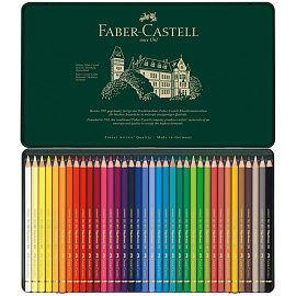 Карандаши цветные Faber-Castell Polychromos 36 цветов в металической коробке фото Карандаши цветные Faber-Castell Polychromos 36 цветов в металической коробке