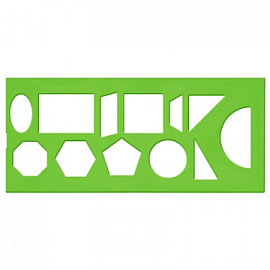 Трафарет геометрических фигур Стамм ТТ11 пластиковый зеленый