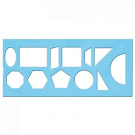 Трафарет геометрических фигур Стамм ТТ11 пластиковый зеленый