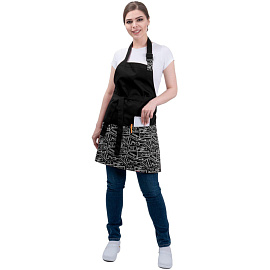 Фартук официанта Бариста чёрный 71 см размер 80-100 (Фартук 003)