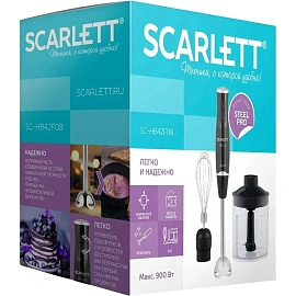 Блендер SCARLETT SC-HB42F08, погружной, 900Вт, черный