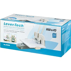 Дырокол мощный KW-Trio Lever-Tech HD до 200 листов серый