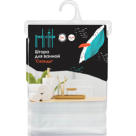 Штора для ванной Fresh Code Сканди 180х180 см ЭВА белая