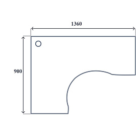 Стол эргономичный СП-Бюджет 2364.29 левый (белый шагрень, 1360х900х740 мм)