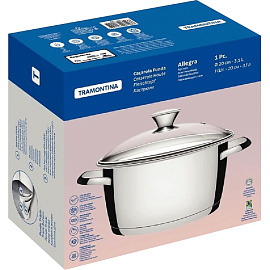 Кастрюля Tramontina Allegra 3.1 л нержавеющая сталь с крышкой