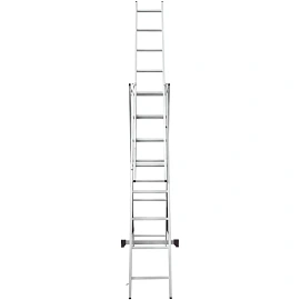 Лестница Новая Высота алюминиевая трёхсекционная 3x24 ступени (1230308) фото Лестница Новая Высота алюминиевая трёхсекционная 3x24 ступени (1230308)