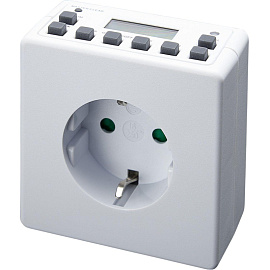 Розетка с электронным таймером Feron TM21 одноместная открытого монтажа белая (23215)