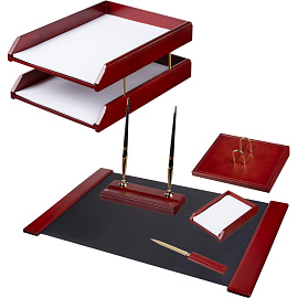 Набор настольный деревянный красное дерево (6 предметов)