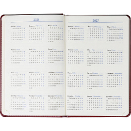 Ежедневник недатированный Attache искусственная кожа тиснение А5 160 листов бордовый