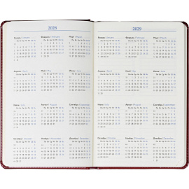 Ежедневник недатированный Attache искусственная кожа тиснение А5 160 листов бордовый