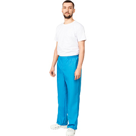 Костюм для пищевого производства м05-КБР голубой тиси с длинным рукавом (120 г/кв.м, размер 48-50, рост 170-176)