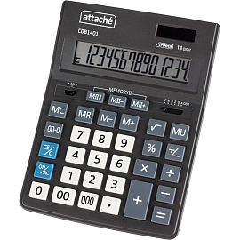 Калькулятор настольный Attache CDB1401-BK 14-разрядный черный 205x155x35 мм