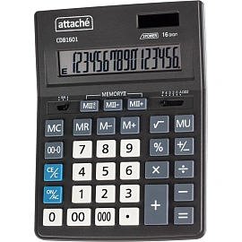 Калькулятор настольный Attache CDB1601-BK 16-разрядный черный 205x155x35 мм