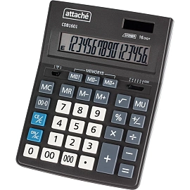 Калькулятор настольный Attache CDB1601-BK 16-разрядный черный 205x155x35 мм