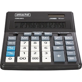 Калькулятор настольный Attache CDB1601-BK 16-разрядный черный 205x155x35 мм