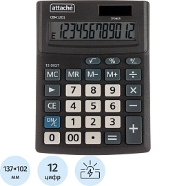 Калькулятор настольный Attache CBM1201-BK 12-разрядный черный 137x102x31 мм