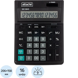 Калькулятор настольный  Attache SDC-664S 16-разрядный черный 206х158х33мм