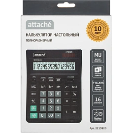 Калькулятор настольный  Attache SDC-664S 16-разрядный черный 206х158х33мм