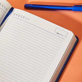 Ежедневник недатированный Attache Priority искусственная кожа тиснение А5 160 листов синий