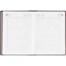 Ежедневник датированный 2026 А5+ VELVET бордовый 3-123/02