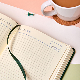 Ежедневник недатированный Attache Classic искусственная кожа тиснение А5 136 листов тёмно-зелёный