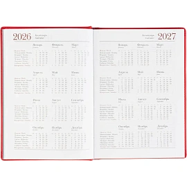 Ежедневник датированный 2026 год Attache Velvet искусственная кожа А5 168 листов красный