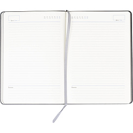 Ежедневник недатированный Attache искусственная кожа А5 136 листов серый (серебристый обрез)