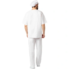 Костюм пекаря у05-КБР (КР) белый бязь с коротким рукавом (140 г/кв.м, размер 120-124 (60-62), рост 158-164)