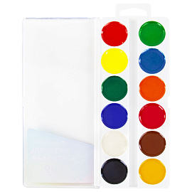 Краски акварельные BRAUBERG "МОНСТРИКИ", медовые, 12 цветов, круглые кюветы, 192641