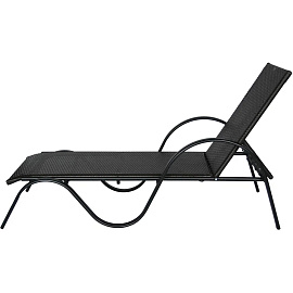 Лежак BELK_ Барселона ротанг каркас черный, искусственный ротанг коричневый